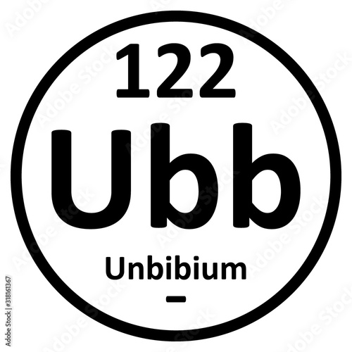 Periodic table element unbinilium icon.