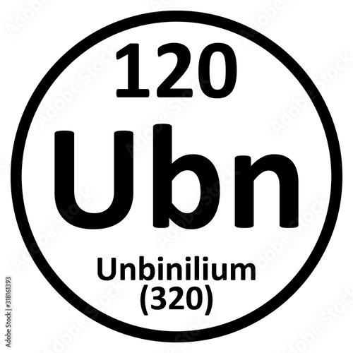 Periodic table element unbinilium icon.