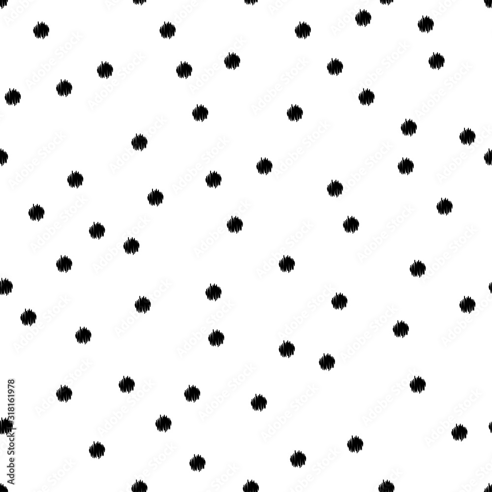 Polka dots ornament. Seamless pattern. Vector illustration for web design or print.