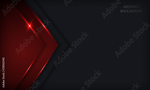 Abstract metallic red black frame layout design template. Modern technology concept background for cover, banner, advertising, brochure, and card.