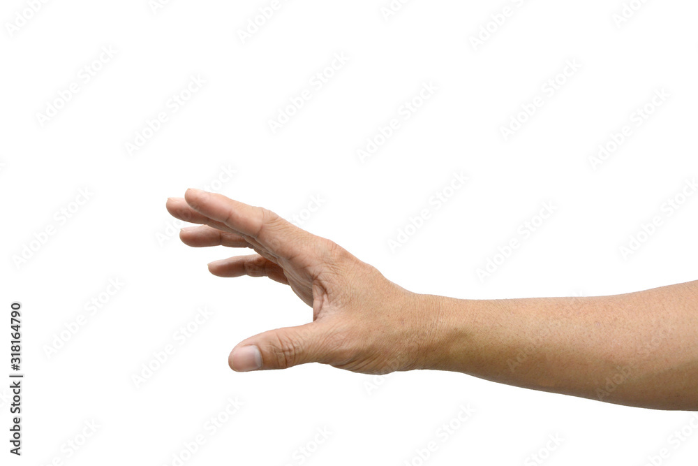 Symbol empty hand holding isolated on the white background, with clipping path. Symbol empty hand holding isolated on the white background, with clipping path.