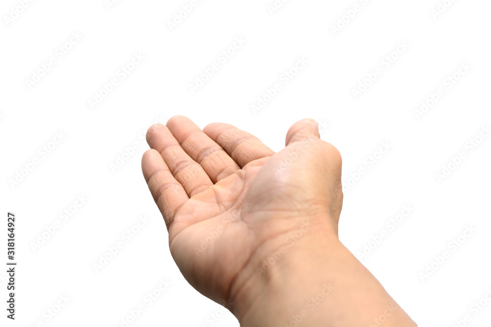 Symbol empty hand holding isolated on the white background, with clipping path. Symbol empty hand holding isolated on the white background, with clipping path.