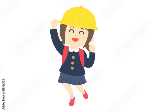 喜ぶ小学生の女の子