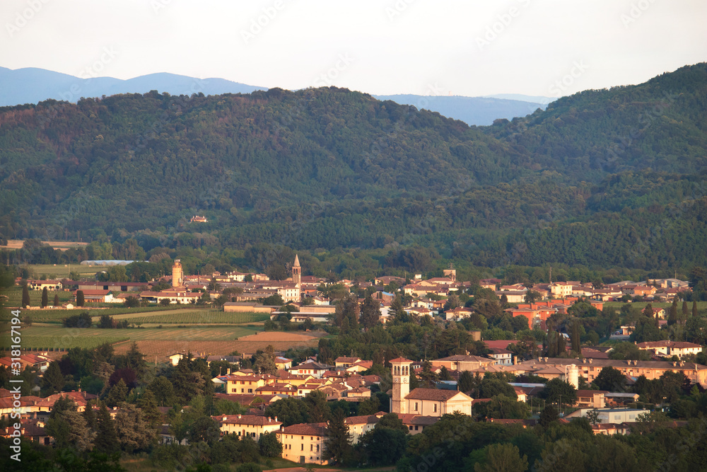 landscape from Rosazzo, Italy, a typical hillside village