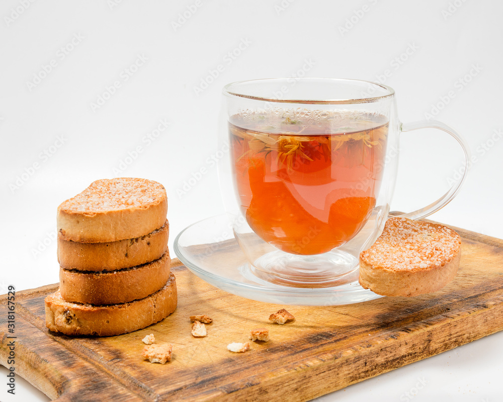 stack of zwieback and tea stack of zwieback and tea