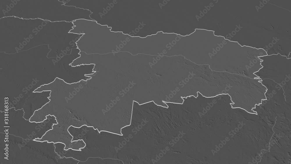 Haut-Uele, province with its capital, zoomed and extruded on the bilevel map of Congo Kinshasa in the conformal Stereographic projection. Animation 3D Haut-Uele, province with its capital, zoomed and extruded on the bilevel map of Congo Kinshasa in the conformal Stereographic projection. Animation 3D