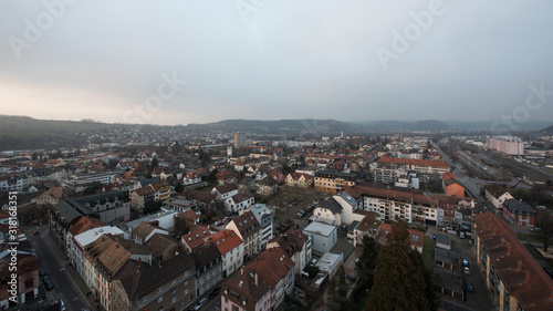 cityscape at evening from loerrach in southern germany. photo