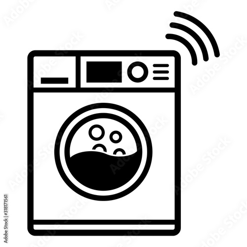 nsha1 NewSmartHomeAppliance nsha - english: Smart Home Technology. - washing machine. - wireless | cleaning - household appliances - internet app connection | wifi signal - IOT. - xxl g8973 photo