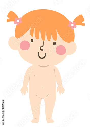 Kid Girl Toddler Girl Naked Front View