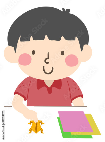 Kid Boy Paper Frog Race Mak...