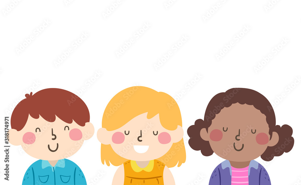 Kids Close Your Eyes Illustration Kids Close Your Eyes Illustration