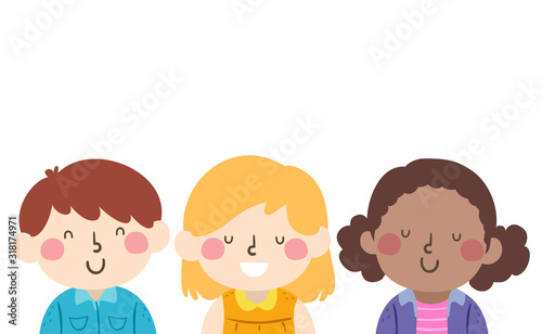 Kids Close Your Eyes Illustration