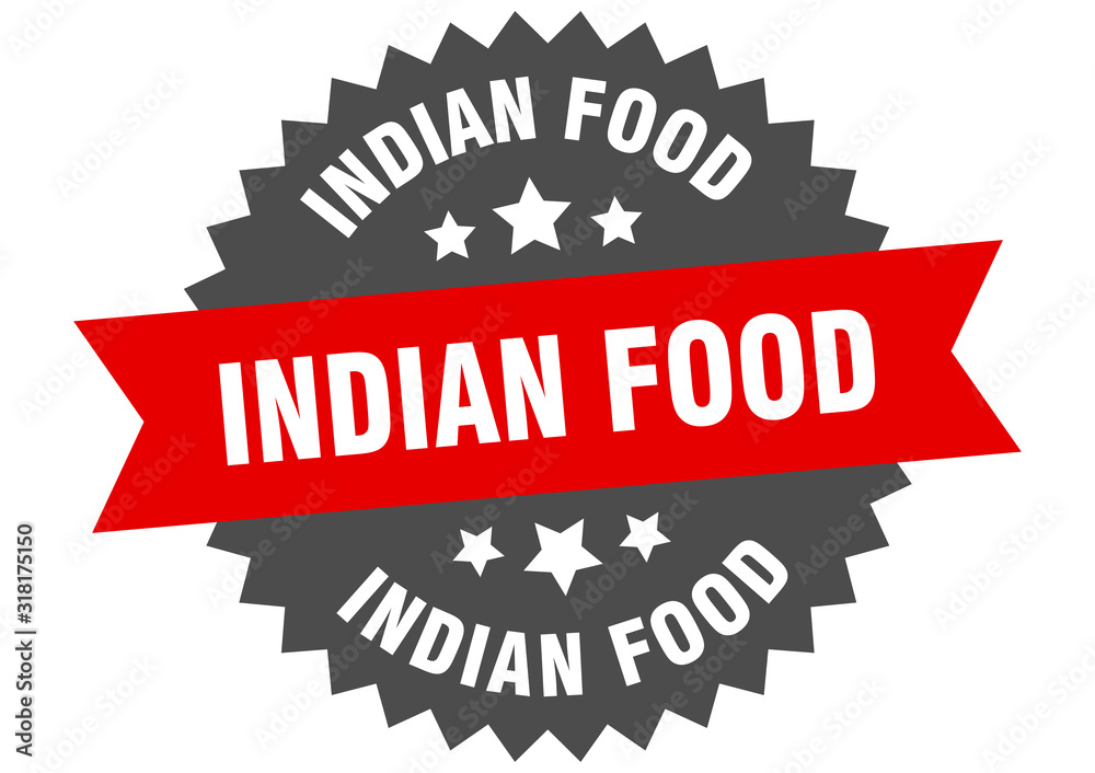 Fototapeta premium indian food sign. indian food circular band label. round indian food sticker