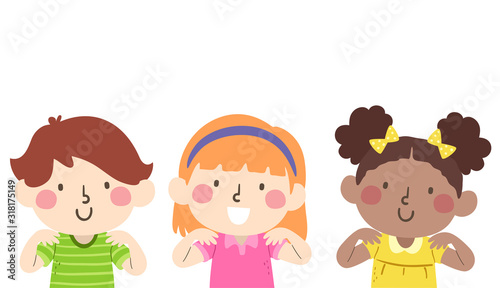 Kids Put Hands On Your Shoulder Illustration
