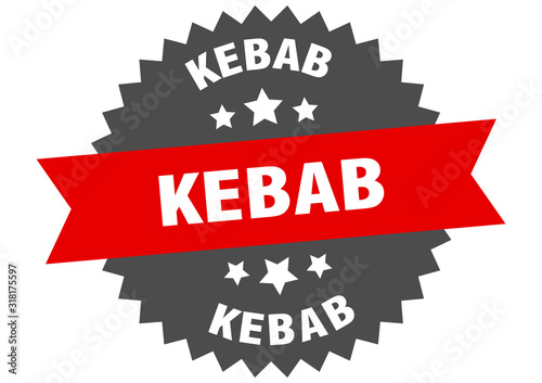 kebab sign. kebab circular band label. round kebab sticker