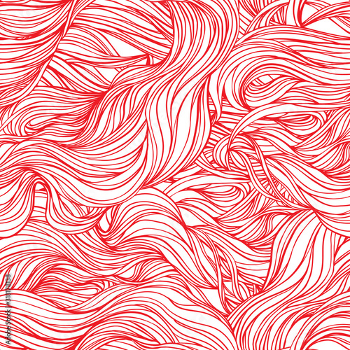 Natural texture. Decorative hand drawn doodle ornamental curly seamless patte...