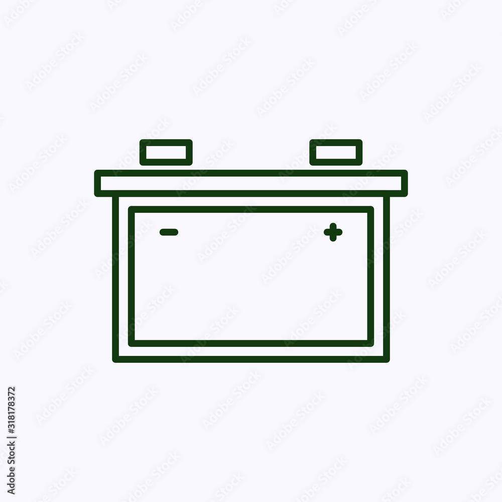 Battery icon with - and + signs Battery icon with - and + signs