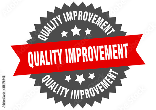 quality improvement sign. quality improvement circular band label. round quality improvement sticker