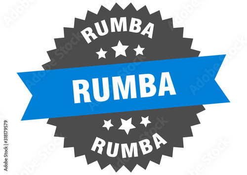 rumba sign. rumba circular band label. round rumba sticker