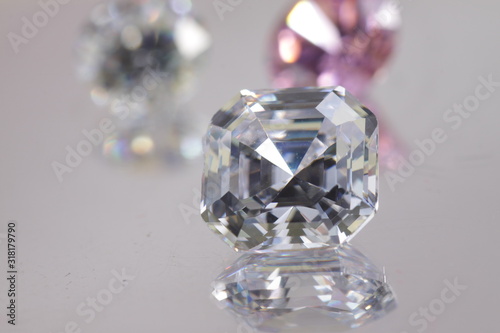 Close up shot of beautiful color zircon diamond beads for jewelry