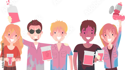 People Group Wine Festival Illustration