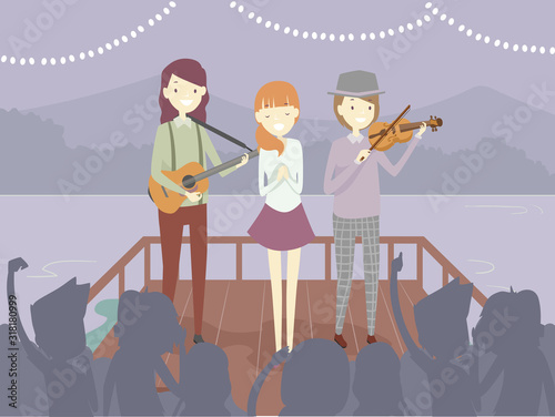 People Perform Lake Audienc...