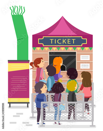 Stickman Festival Ticket Booth Illustration