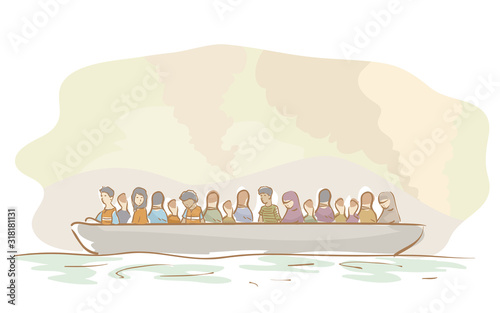 War Victims Refugee Boat Il...