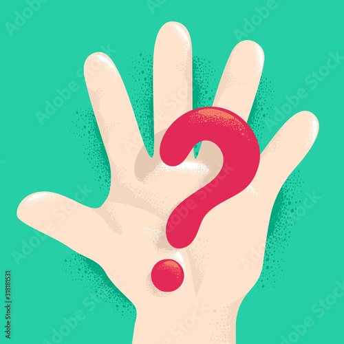Hand Kid Question Mark Illustration