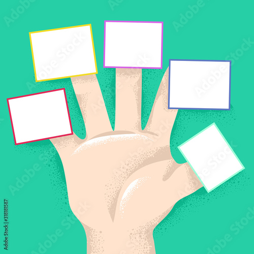 Hand Right Fingers Labels Board Illustration