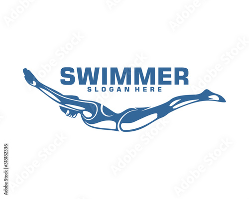 Swimming logo designs vector, Creative Swimmer logo Vector