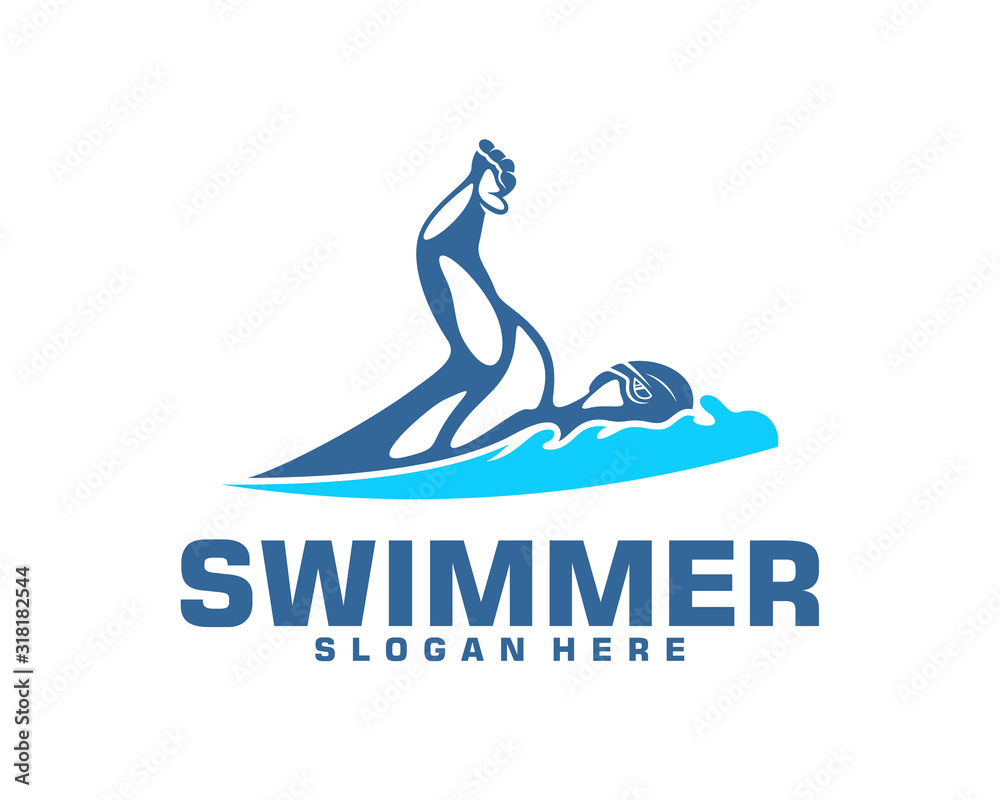 Swimming logo designs vector, Creative Swimmer logo Vector Swimming logo designs vector, Creative Swimmer logo Vector