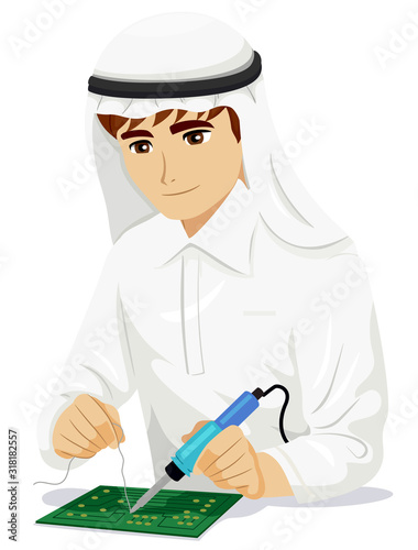 Teen Guy Qatar Robotics Illustration