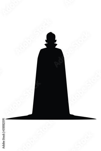 Dracula silhouette vector on white background