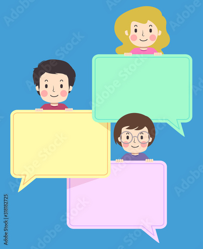 Teens Group Speech Bubbles Illustration