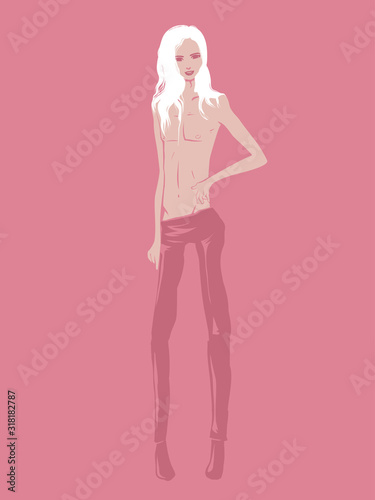 Man Androgyny Model Illustration