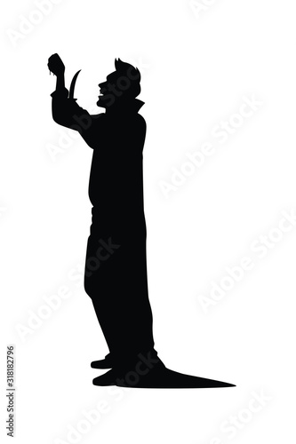 Dracula silhouette vector on white background