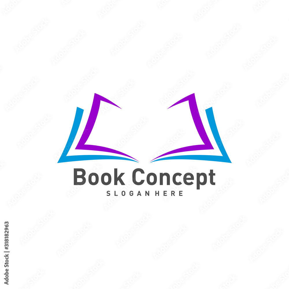 Book Logo design Template. Book icon logo concept vector Book Logo design Template. Book icon logo concept vector