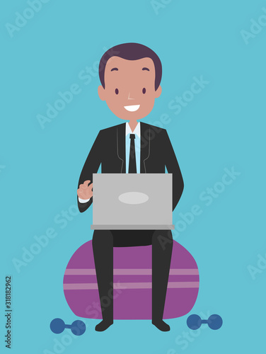 Man Corporate Gym Laptop Il...