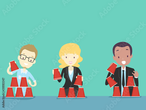 People Office Icebreaker Cup Tower Games