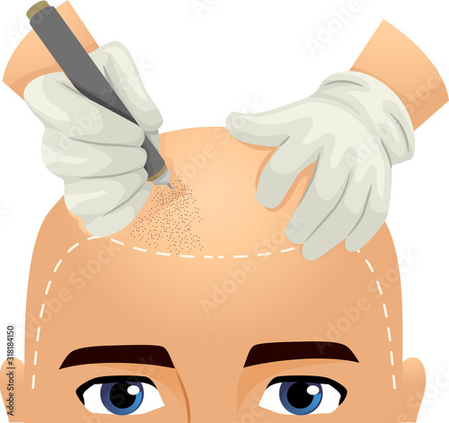 Man Head Hair Tattoo Illustration
