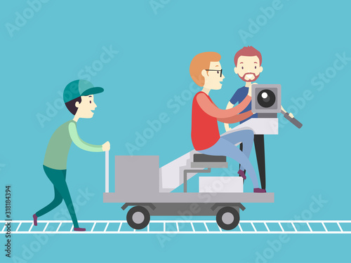 People Man Dolly Operator Illustration