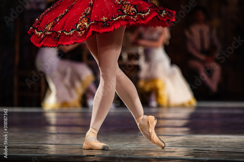Don Quixote ballet. Closeup of ballerinas dancing photo