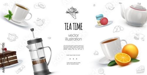 Realistic Tea Time Background