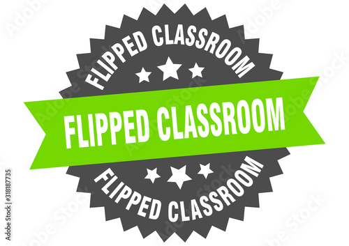 flipped classroom sign. flipped classroom circular band label. round flipped classroom sticker