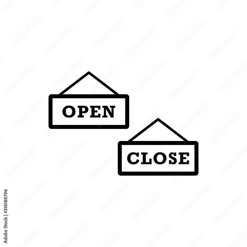 Open close signage icon trendy Open close signage icon trendy