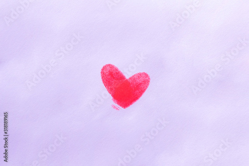 Heart shaped fingerprint on envelope