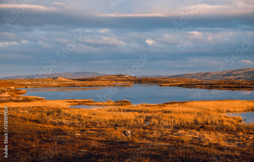 Fototapeta Naklejka Na Ścianę i Meble -  Panorama of the Barents Sea and the Arctic Ocean on the Kola Peninsula, in the north of Russia