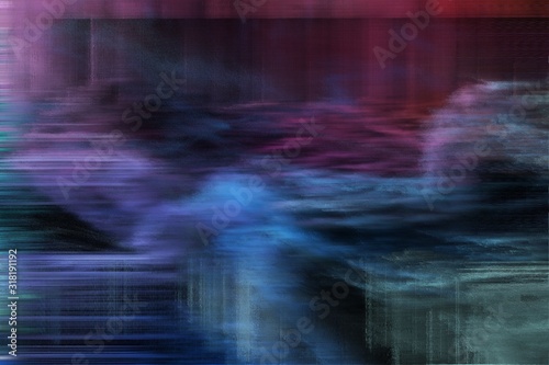 abstract background with futuristic damaged noise and very dark blue  dark slate blue and steel blue colors