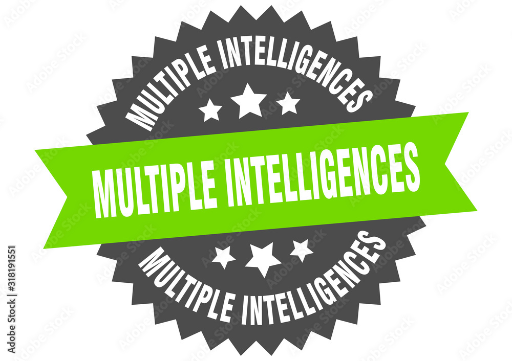 multiple intelligences sign. multiple intelligences circular band label ...